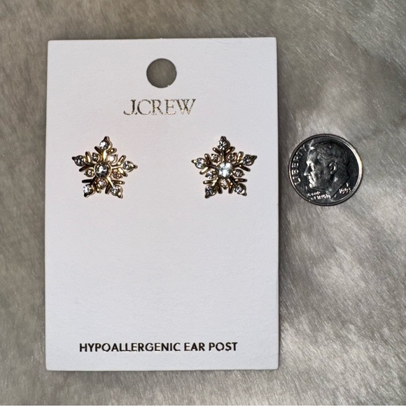 J. CREW Snowflake Stud Earrings, Brand New With Tag, GORGEOUS! - Picture 6 of 7